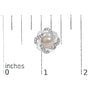 Aretes de botón florales trenzados con perla cultivada y diamantes de 1/10 ct. p.t. en plata de ley, foto 5