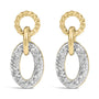 Aretes de eslabones ovalados con diamantes de 1/10 ct. p.t. en vermeil de oro, foto 1