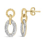 Aretes de eslabones ovalados con diamantes de 1/10 ct. p.t. en vermeil de oro, foto 2