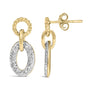 Aretes de eslabones ovalados con diamantes de 1/10 ct. p.t. en vermeil de oro, foto 4