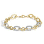 1/10 Ct. T.W. Diamond Oval Link Bracelet in Gold Vermeil, photo 1