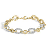 Pulsera de eslabones ovalados con diamantes de 1/10 ct. p.t. en vermeil de oro