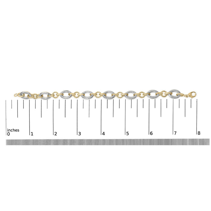 1/10 Ct. T.W. Diamond Oval Link Bracelet in Gold Vermeil, photo 5