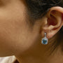 8x8mm Cushion-Cut Blue Topaz and Diamond Accent Drop Earrings in Sterling Silver, photo 3