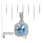 8x8mm Cushion-Cut Blue Topaz and Diamond Accent Drop Earrings in Sterling Silver, photo 5
