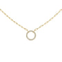 1/10 Ct. T.W. Diamond Paperclip Chain Circle Pendant Necklace in Gold Vermeil, photo 1