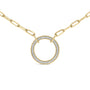 1/10 Ct. T.W. Diamond Paperclip Chain Circle Pendant Necklace in Gold Vermeil, photo 2