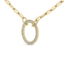 1/10 Ct. T.W. Diamond Paperclip Chain Circle Pendant Necklace in Gold Vermeil, photo 4