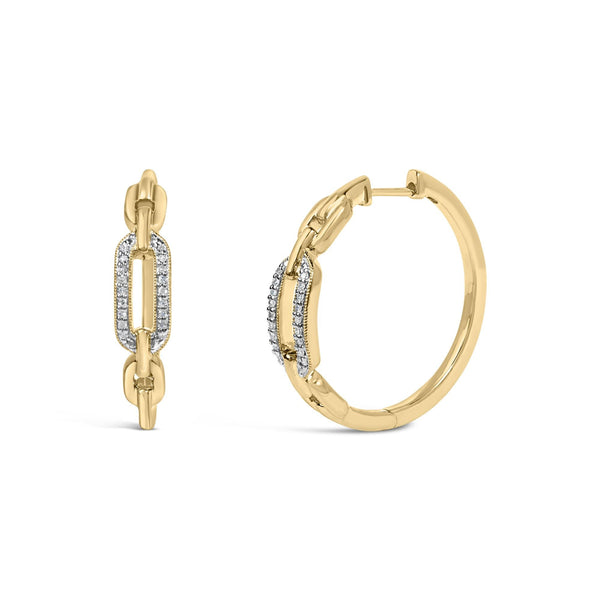 1/10 Ct. T.W. Diamond Paperclip Hoop Earrings in Gold Vermeil, photo 2