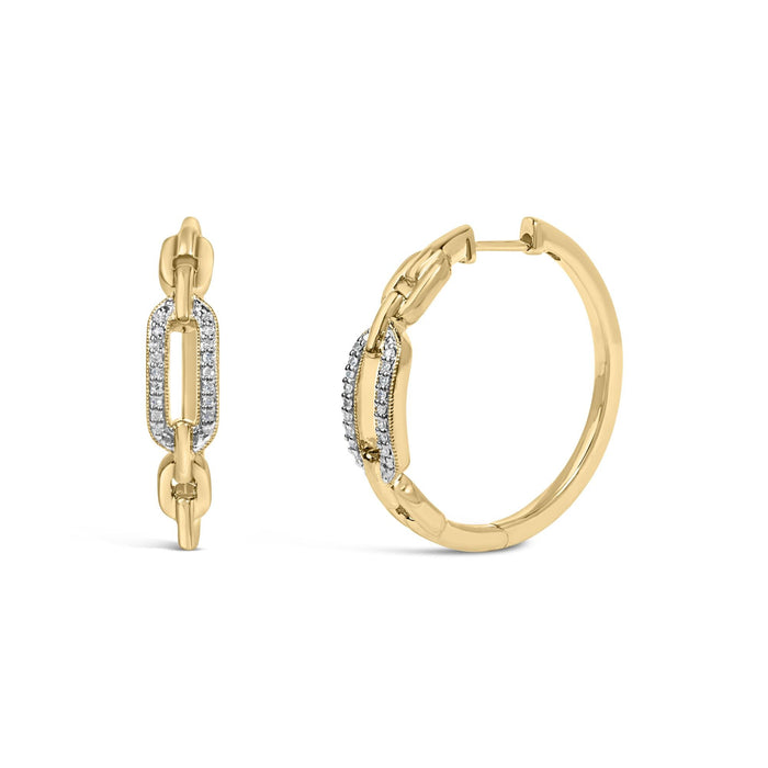 Aretes de aro de clip con diamantes de 1/10 ct. p.t. en vermeil de oro, foto 2