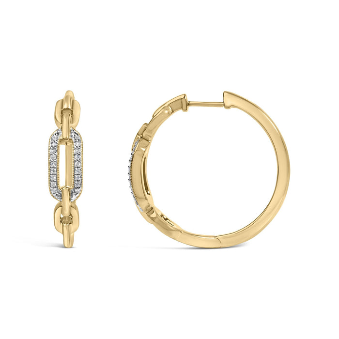 Aretes de aro de clip con diamantes de 1/10 ct. p.t. en vermeil de oro, foto 4