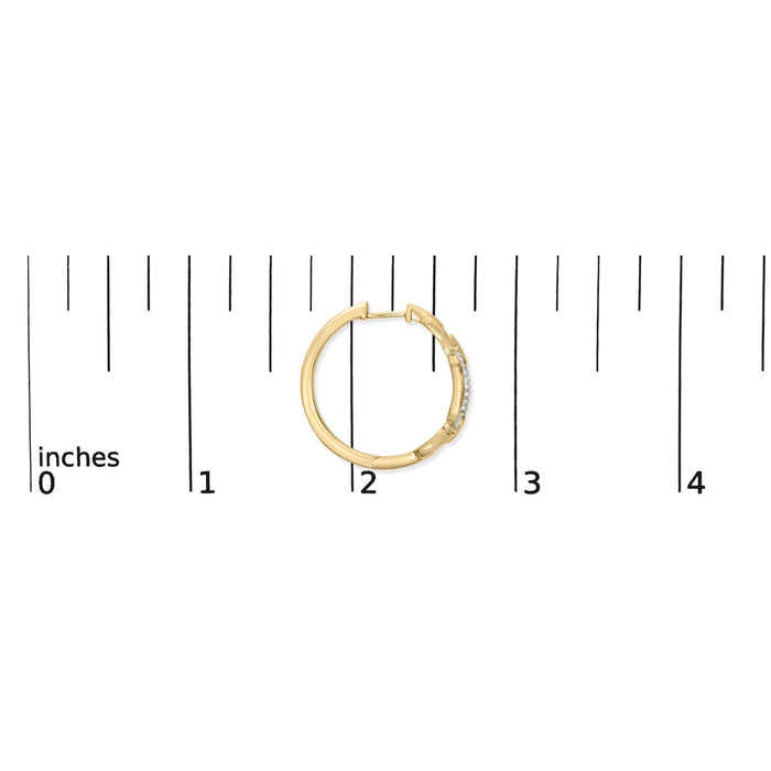 Aretes de aro de clip con diamantes de 1/10 ct. p.t. en vermeil de oro, foto 5
