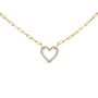 Collar con colgante de corazón y cadena paperclip con diamantes de 1/10 ct. p.t. en vermeil de oro, foto 1