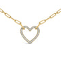 Collar con colgante de corazón y cadena paperclip con diamantes de 1/10 ct. p.t. en vermeil de oro, foto 2