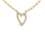 Collar con colgante de corazón y cadena paperclip con diamantes de 1/10 ct. p.t. en vermeil de oro, foto 4