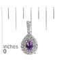 Aretes colgantes de gota con amatista talla pera y detalle de diamante en plata de ley, foto 5