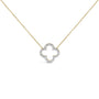 Collar con colgante de trébol con diamantes de 1/10 ct. p.t. en vermeil de oro, foto 1