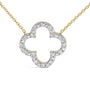 Collar con colgante de trébol con diamantes de 1/10 ct. p.t. en vermeil de oro, foto 2