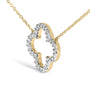 Collar con colgante de trébol con diamantes de 1/10 ct. p.t. en vermeil de oro, foto 4