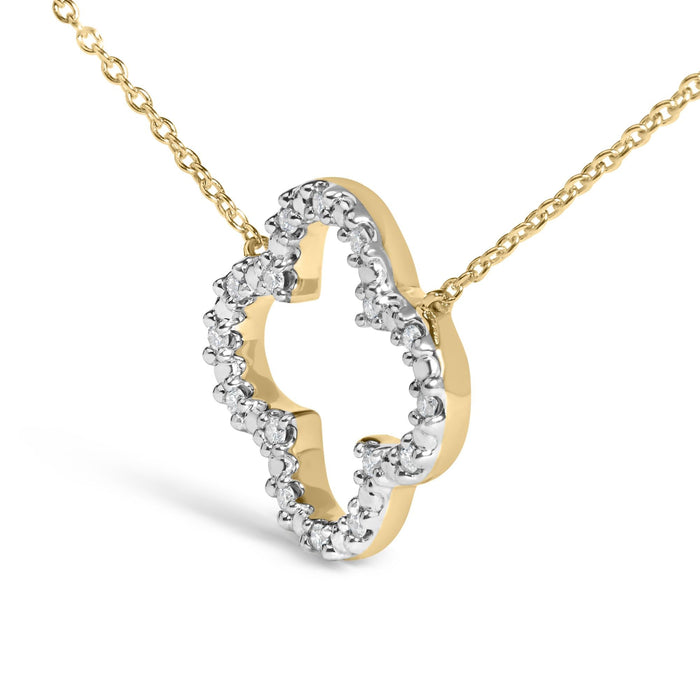 Collar con colgante de trébol con diamantes de 1/10 ct. p.t. en vermeil de oro, foto 4