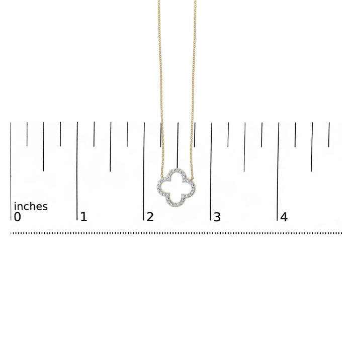Collar con colgante de trébol con diamantes de 1/10 ct. p.t. en vermeil de oro, foto 5
