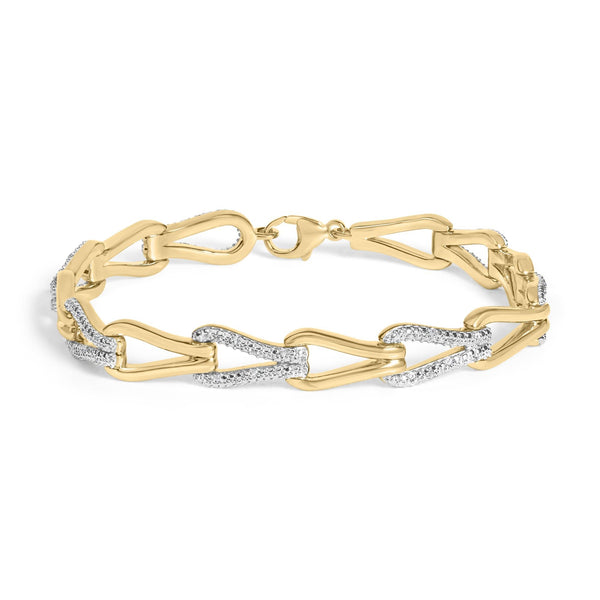 1/7 Ct. T.W. Diamond Bold Knot Link Bracelet in Gold Vermeil, photo 1