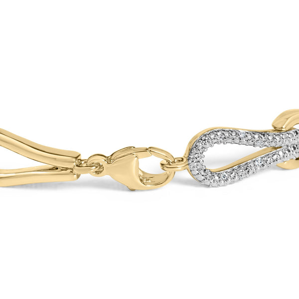 1/7 Ct. T.W. Diamond Bold Knot Link Bracelet in Gold Vermeil, photo 2