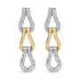 1/10 Ct. T.W. Diamond Bold Knot Link Earrings in Gold Vermeil, photo 1