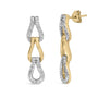 1/10 Ct. T.W. Diamond Bold Knot Link Earrings in Gold Vermeil, photo 2