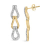 1/10 Ct. T.W. Diamond Bold Knot Link Earrings in Gold Vermeil, photo 4