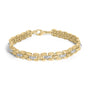 Pulsera de eslabones de pantera con diamantes de 1/7 ct. p.t. en vermeil de oro, foto 1