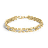Pulsera de eslabones de pantera con diamantes de 1/7 ct. p.t. en vermeil de oro