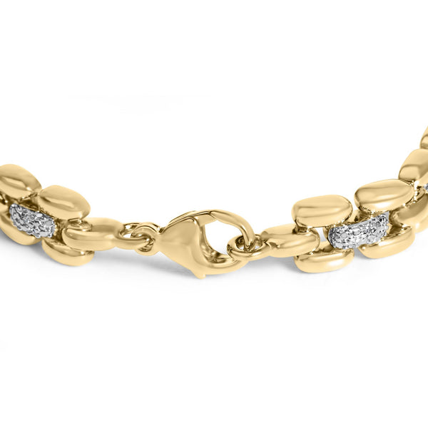 1/7 Ct. T.W. Diamond Panther Link Bracelet in Gold Vermeil, photo 2
