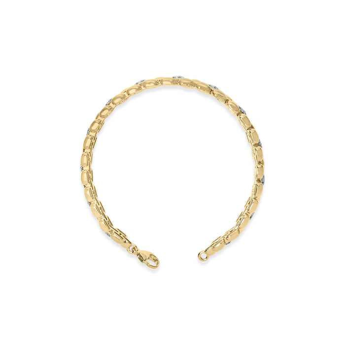 Pulsera de eslabones de pantera con diamantes de 1/7 ct. p.t. en vermeil de oro, foto 4
