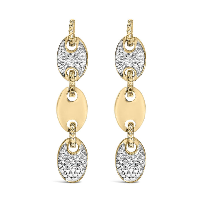 1/10 Ct. T.W. Diamond Bold Disc Link Earrings in Gold Vermeil, photo 1