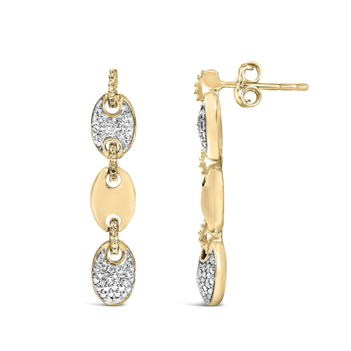 1/10 Ct. T.W. Diamond Bold Disc Link Earrings in Gold Vermeil, photo 4