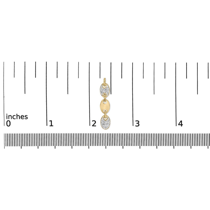 1/10 Ct. T.W. Diamond Bold Disc Link Earrings in Gold Vermeil, photo 5