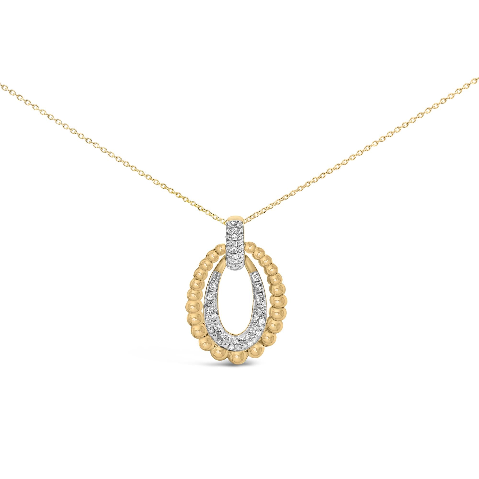 1/10 Ct. T.W. Diamond Bold Bead Pendant Necklace in Gold Vermeil, photo 1