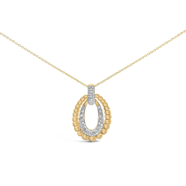 1/10 Ct. T.W. Diamond Bold Bead Pendant Necklace in Gold Vermeil, photo 1