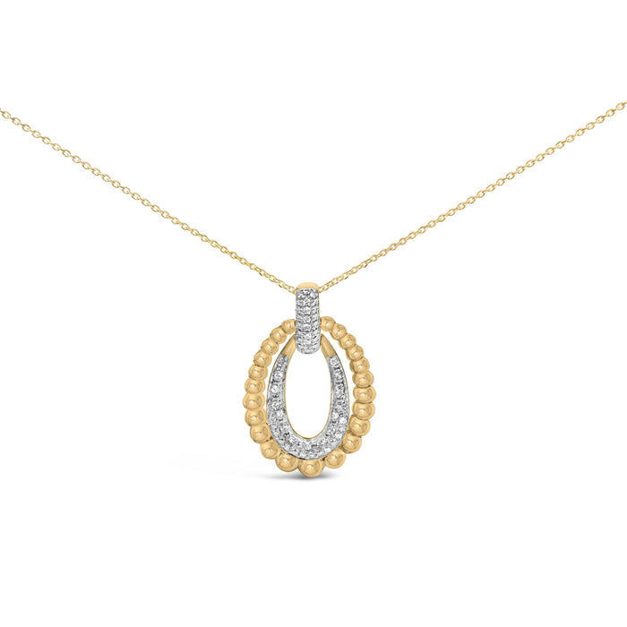 1/10 Ct. T.W. Diamond Bold Bead Pendant Necklace in Gold Vermeil, photo 1