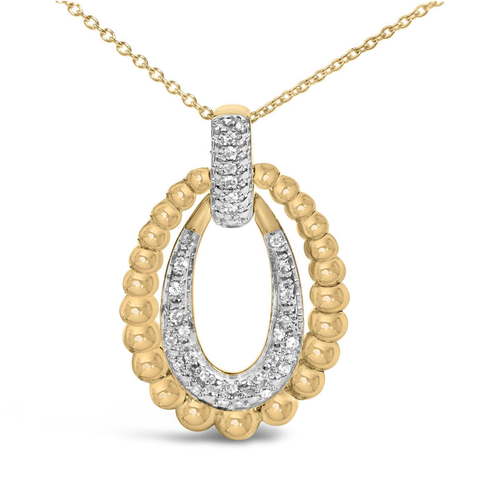 1/10 Ct. T.W. Diamond Bold Bead Pendant Necklace in Gold Vermeil, photo 2