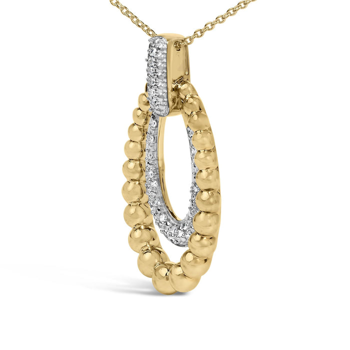 1/10 Ct. T.W. Diamond Bold Bead Pendant Necklace in Gold Vermeil, photo 4