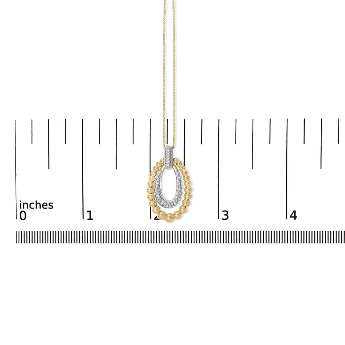 1/10 Ct. T.W. Diamond Bold Bead Pendant Necklace in Gold Vermeil, photo 5