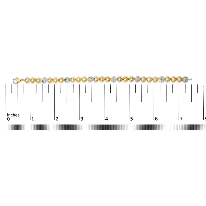 1/5 Ct. T.W. Diamond Bold Dome Bead Link Bracelet in Gold Vermeil, photo 5