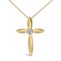 Diamond Accent Tapered Cross Pendant Necklace in Gold Vermeil, photo 2