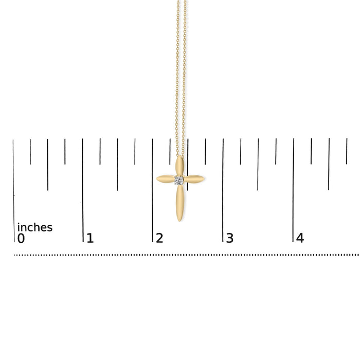 Diamond Accent Tapered Cross Pendant Necklace in Gold Vermeil, photo 5
