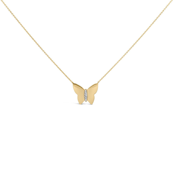 Collar con colgante de mariposa con detalle de diamante en vermeil de oro, foto 1