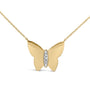 Collar con colgante de mariposa con detalle de diamante en vermeil de oro, foto 2