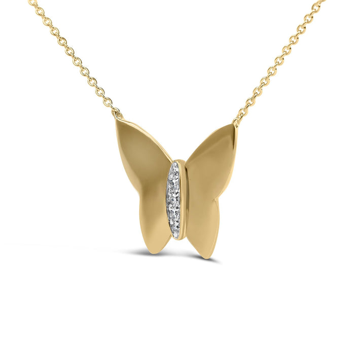 Collar con colgante de mariposa con detalle de diamante en vermeil de oro, foto 4