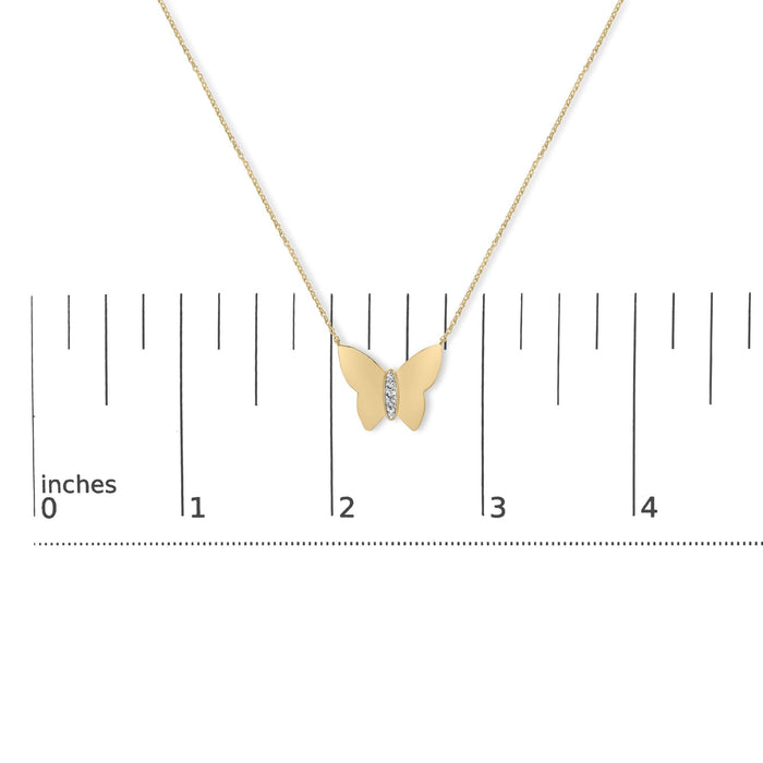Collar con colgante de mariposa con detalle de diamante en vermeil de oro, foto 5